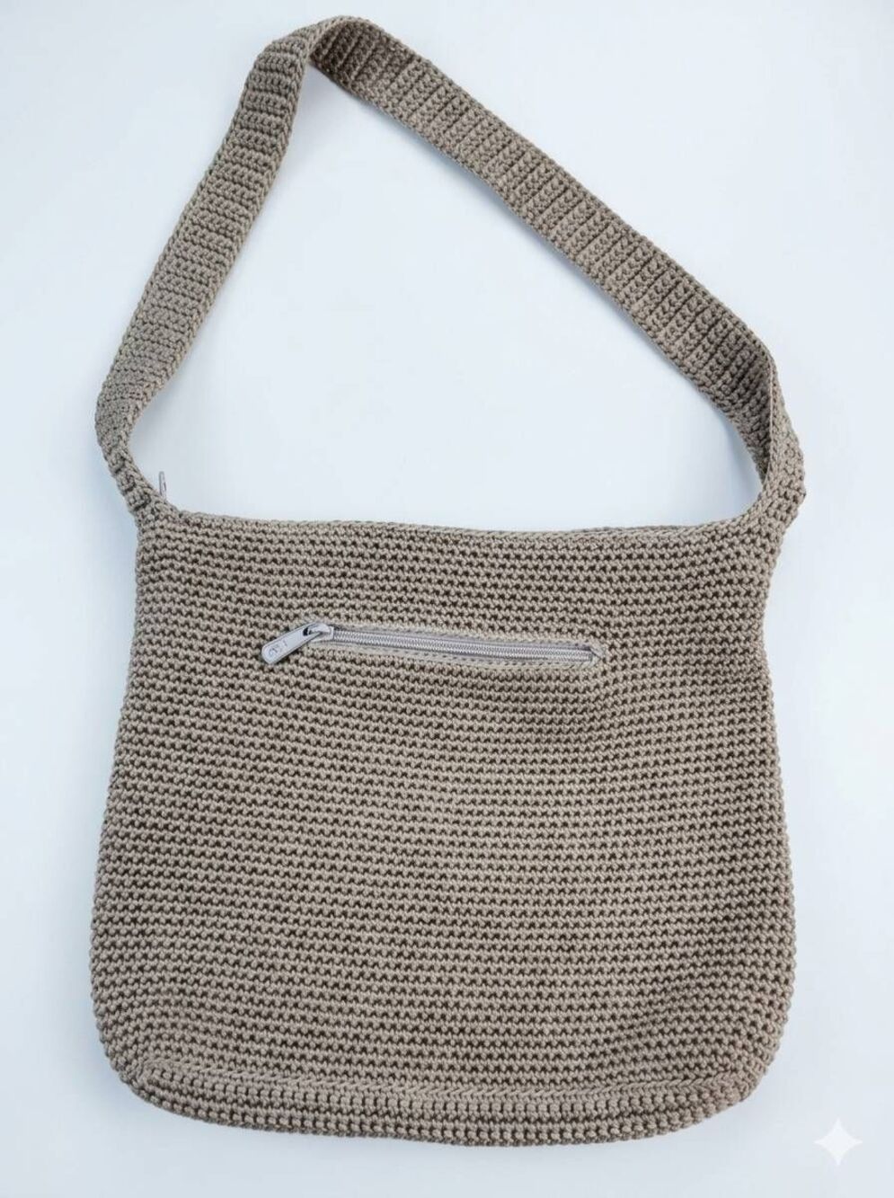 🔸️The Sak Tan Hand Woven Knit Crochet Craze Boho Hobo Bag